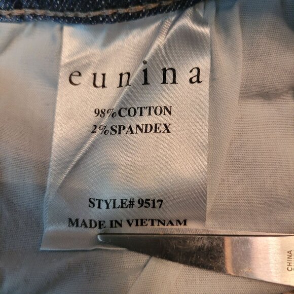 eunina Jeans Womens 7 Maxwell Low Rise Skinny Ripped Medium Dark Stretch Denim - Picture 4 of 10